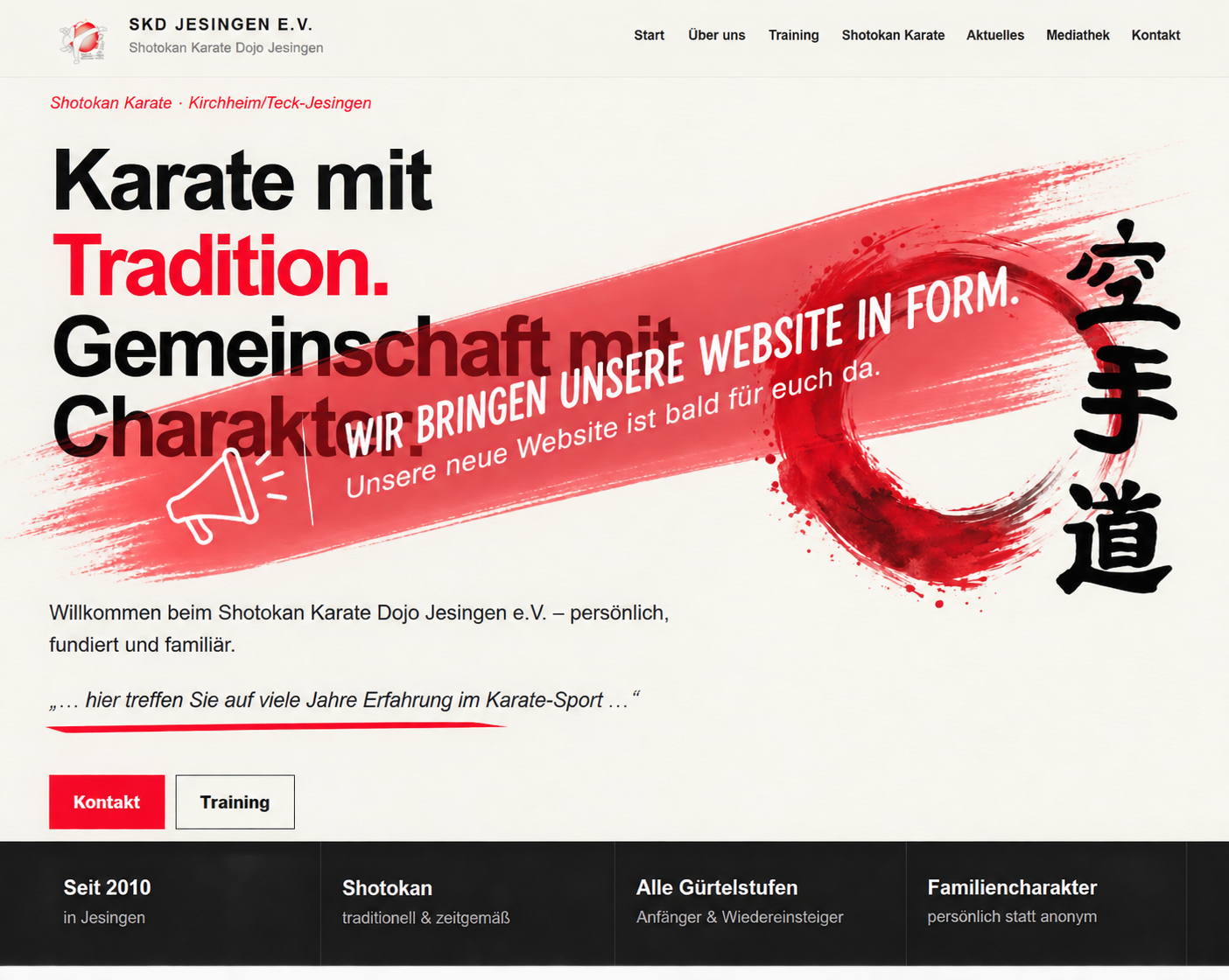 Shotokan Karate Dojo Jesingen e.V. – neue Website in Vorbereitung